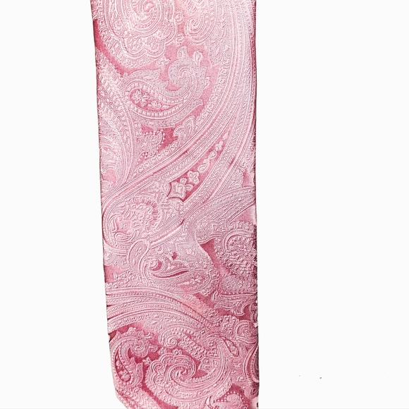 27) MK Paisley Silk Desert Rose Blush Tie - Picture 1 of 4